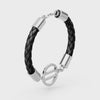 Equal Access Silver Leather Bracelet